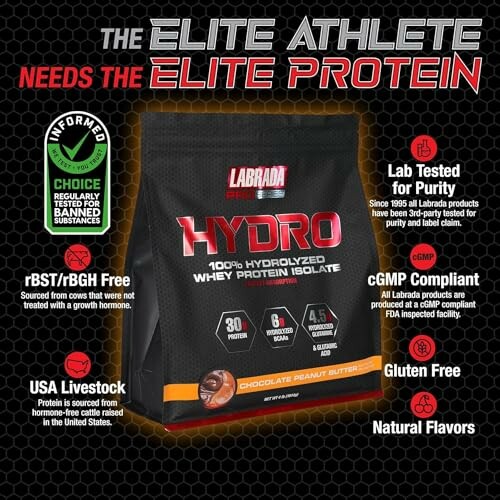 Labrada Hydro protein powder with benefits and features.