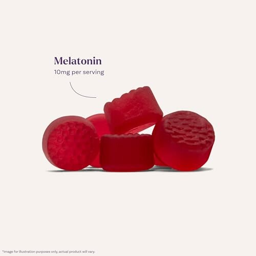 Red melatonin gummies, 10mg per serving.